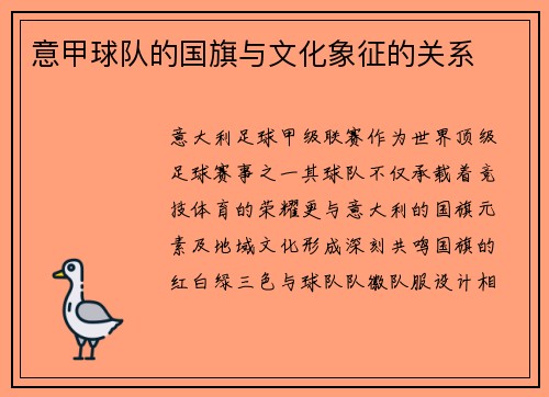 意甲球队的国旗与文化象征的关系